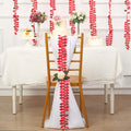 Taffeta Ribbon Sash with 4" Leaf Petal Design Red 50ft - Sophisticated Artificial Fabric Garland