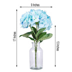 5 Bushes Baby Blue Artificial Silk Hydrangea Flower Bouquets