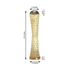 Metal Hurricane Floral Vase Centerpiece Metallic Gold with Crystal Beaded Design - Table Decorative Stand 24"