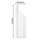 Crystal Glass Cluster Candelabra Pedestal Stand - Square Hurricane Taper Candle Holder Table Centerpiece 4.5ft