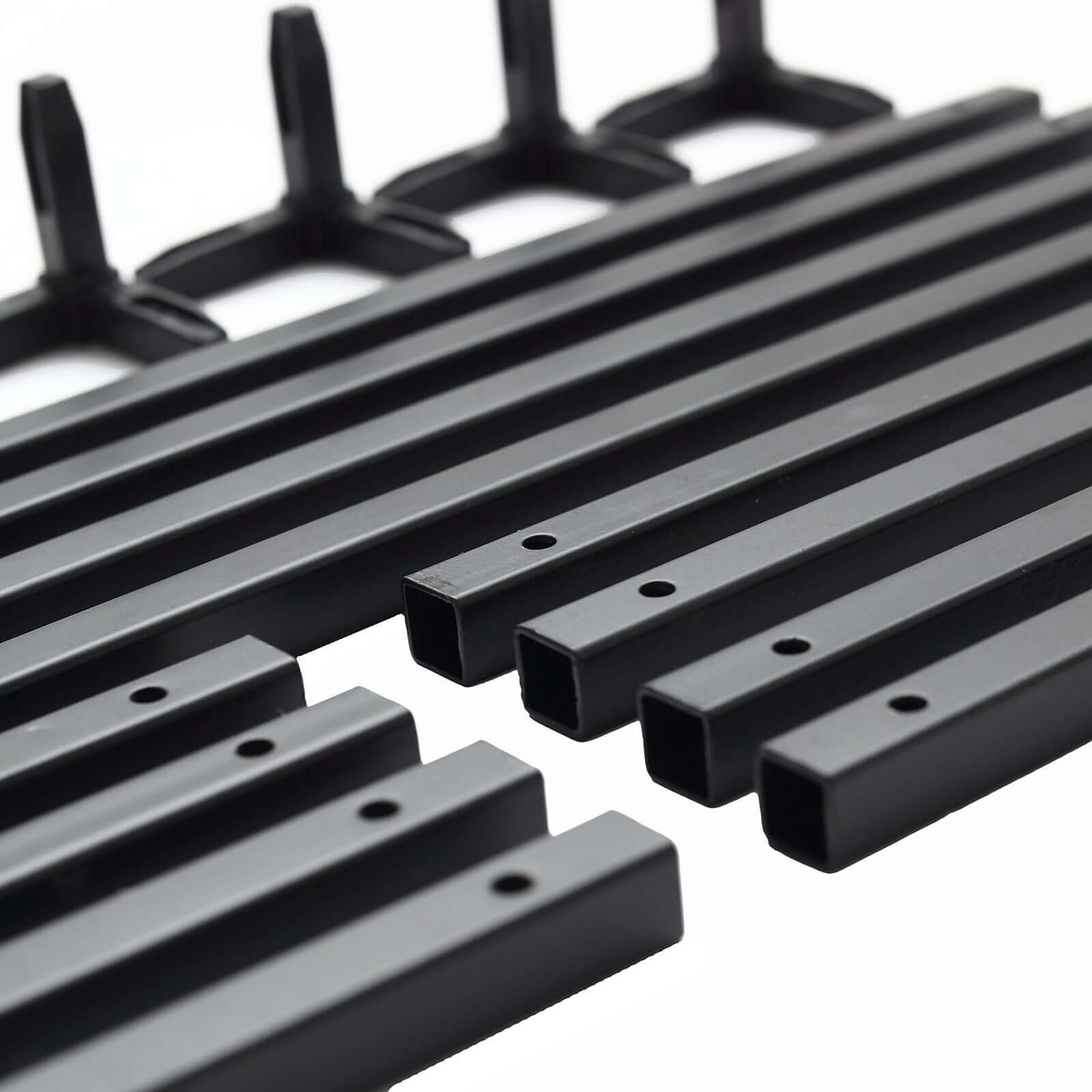 2-Pack Wedding Flower Stand Matte Black Metal Geometric Column Frame Rectangular - Versatile Floral Pedestal for Sophisticated Arrangements 12"