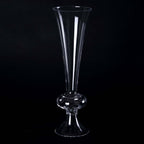 4-Pack Glass Trumpet Vases Crystal Ball Design Clear - Stylish Reversible Floral Centerpieces 15"