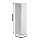 40" Floor Standing Silver Mirror Finish Acrylic Display Box, Pedestal Riser with Interchangeable Lid and Base