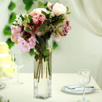 12-Pack Glass Cylinder Vases Square Clear - Durable Heavy Duty Floral Centerpieces for Weddings 14"