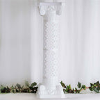 4 Pack 42" White Height Adjustable Artistic Venetian Roman Wedding Inspired Pedestal Column Plant Stand - PVC