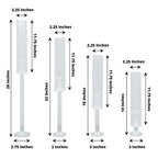 Set of 4 Crystal Glass Hurricane Taper Candle Holders, Decorative Tall Candle Stands Clear Cylinder Chimney Tubes 14", 18", 22", 26"