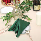 5 Pack Premium Velvet 20"x20" Napkins Hunter Emerald Green - Soft Sheen Finish Cloth Napkins