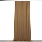 Taupe 4 - Way Stretch Spandex Event Curtain Drapes, Wrinkle Free Backdrop Event Panel with Rod Pockets - 5ftx10ft - Bell Racket Store