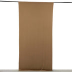 Taupe 4 - Way Stretch Spandex Event Curtain Drapes, Wrinkle Free Backdrop Event Panel with Rod Pockets - 5ftx10ft - Bell Racket Store