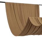 Taupe 4 - Way Stretch Spandex Event Curtain Drapes, Wrinkle Free Backdrop Event Panel with Rod Pockets - 5ftx14ft - Bell Racket Store