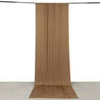 Taupe 4 - Way Stretch Spandex Event Curtain Drapes, Wrinkle Free Backdrop Event Panel with Rod Pockets - 5ftx14ft - Bell Racket Store