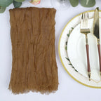 5 Pack Gauze Cheesecloth 24"x19" Napkins Taupe Reusable Dinner Napkins