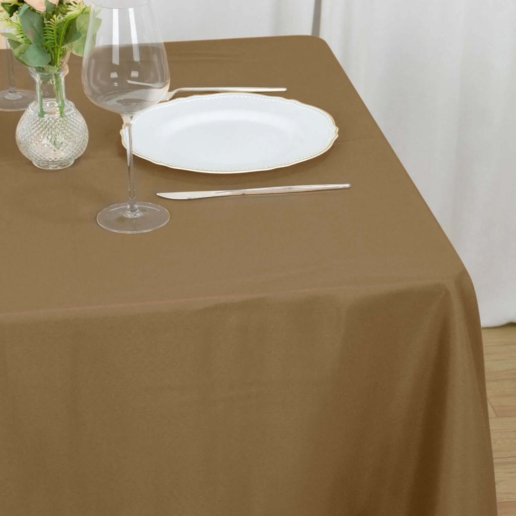 Polyester Square 70"x70" Tablecloth Taupe - Wrinkle-Resistant & Durable Table Cover