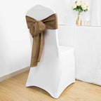 5 Pack Polyester Chair Sashes Taupe 6"x108"