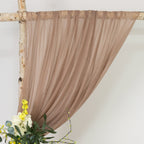 Taupe Sheer Backdrop Drape â€“ 5ft x 14ft Wedding Arch & Ceiling Decor Panel, Wrinkle Free with Soft Shimmer - Bell Racket Store