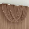 Taupe Sheer Chiffon Valance Curtain 4ft x 5ft â€“ Wedding Arch Drape with Rod Pocket, Voile Backdrop Panel - Bell Racket Store