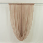 Taupe Sheer Chiffon Valance Curtain 4ft x 6ft â€“ Wedding Arch Drape with Rod Pocket, Voile Backdrop Panel - Bell Racket Store