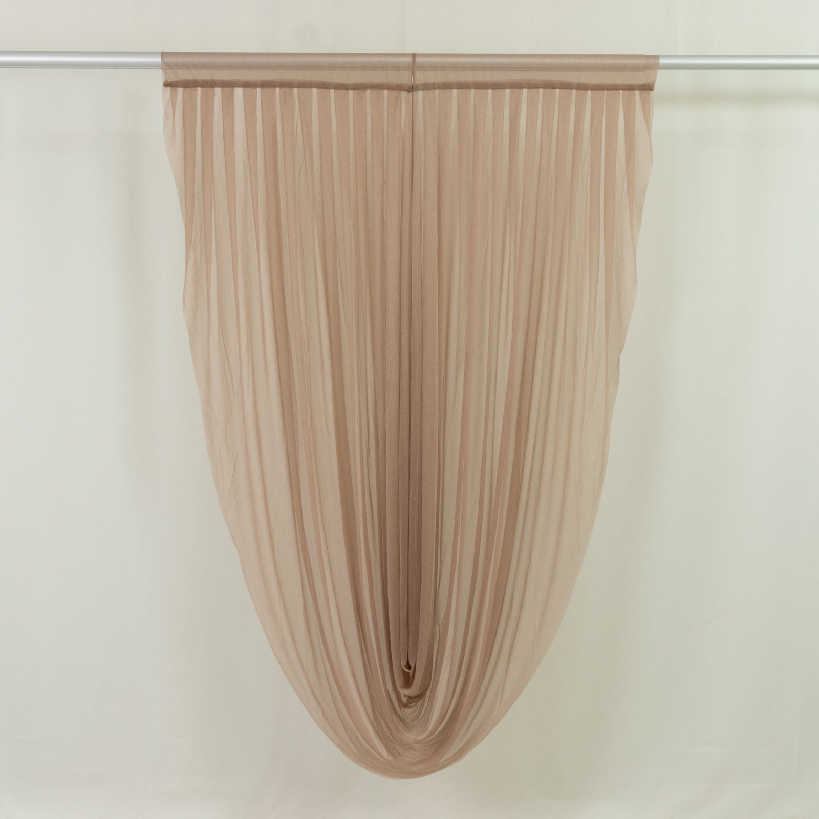 Taupe Sheer Chiffon Valance Curtain 4ft x 6ft â€“ Wedding Arch Drape with Rod Pocket, Voile Backdrop Panel - Bell Racket Store