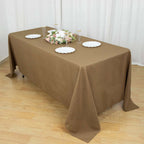 Polyester 72"x120" Rectangle Tablecloth Taupe - Durable and Stylish Table Cover