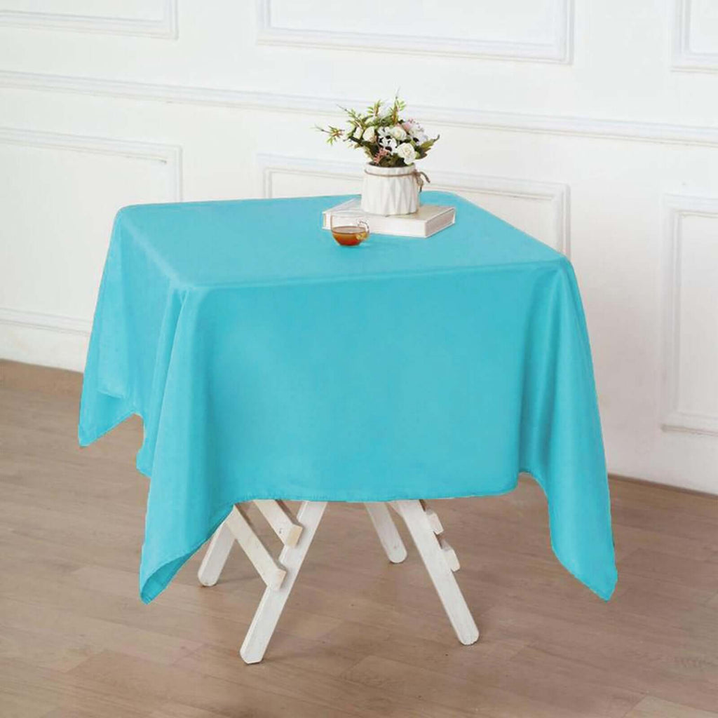 Polyester Square 54"x54" Tablecloth Turquoise - Wrinkle-Resistant & Durable Table Cover