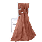 5 Pack Chiffon Chair Sashes Terracotta (Rust) - Soft & Lightweight Designer Chair Bows 22"x78"