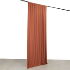 Terracotta (Rust) 4 - Way Stretch Spandex Event Curtain Drapes, Wrinkle Free Backdrop Event Panel with Rod Pockets - 5ftx10ft - Bell Racket Store