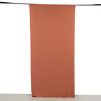 Terracotta (Rust) 4 - Way Stretch Spandex Event Curtain Drapes, Wrinkle Free Backdrop Event Panel with Rod Pockets - 5ftx10ft - Bell Racket Store