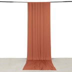 Terracotta (Rust) 4 - Way Stretch Spandex Event Curtain Drapes, Wrinkle Free Backdrop Event Panel with Rod Pockets - 5ftx14ft - Bell Racket Store