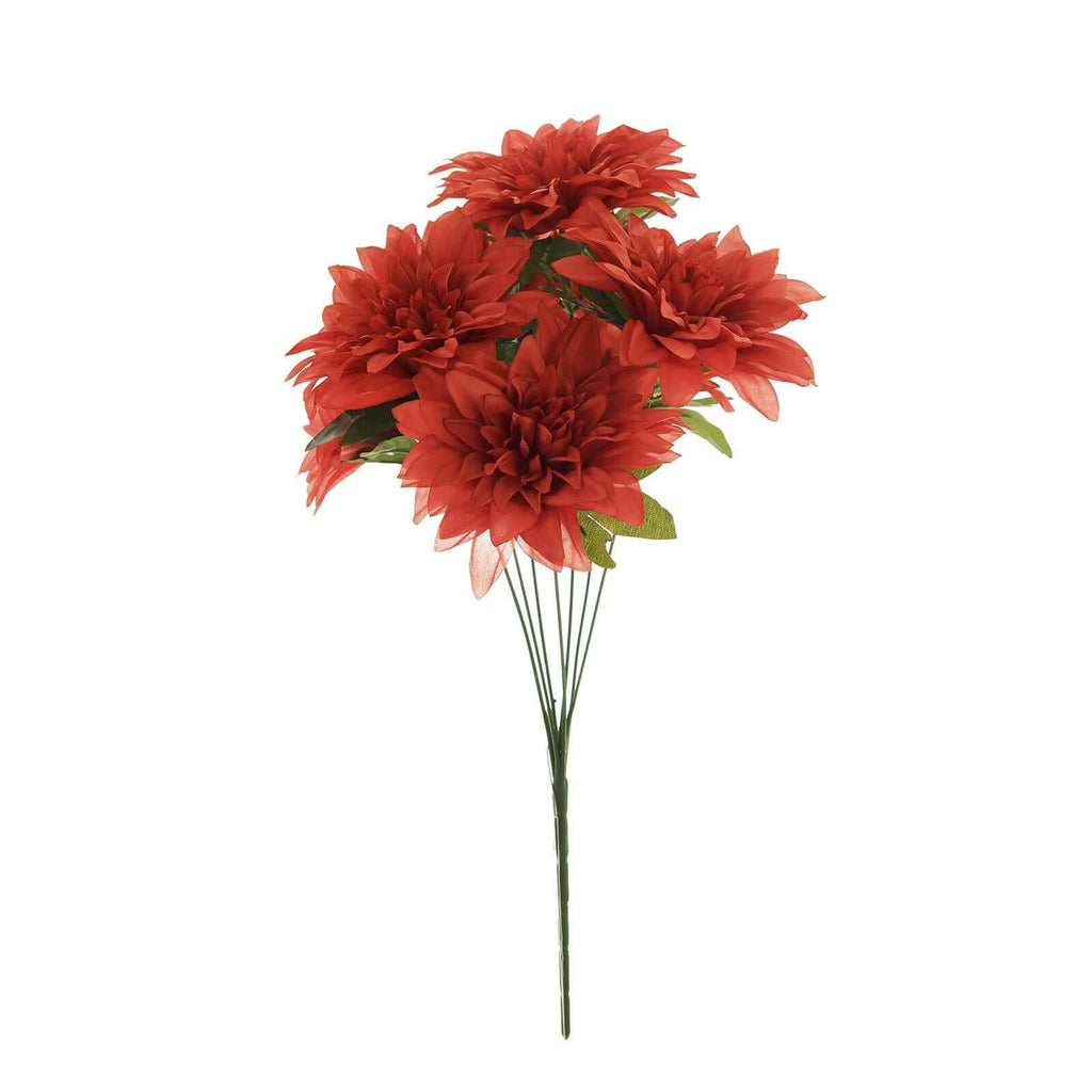 2 Bouquets 20" Terracotta Artificial Silk Dahlia Flower Spray Bushes