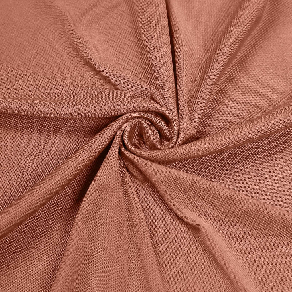 Spandex 30" Round Cocktail Table Cover Terracotta (Rust) - Easy to Maintain Stretch Fitted Highboy Tablecloth