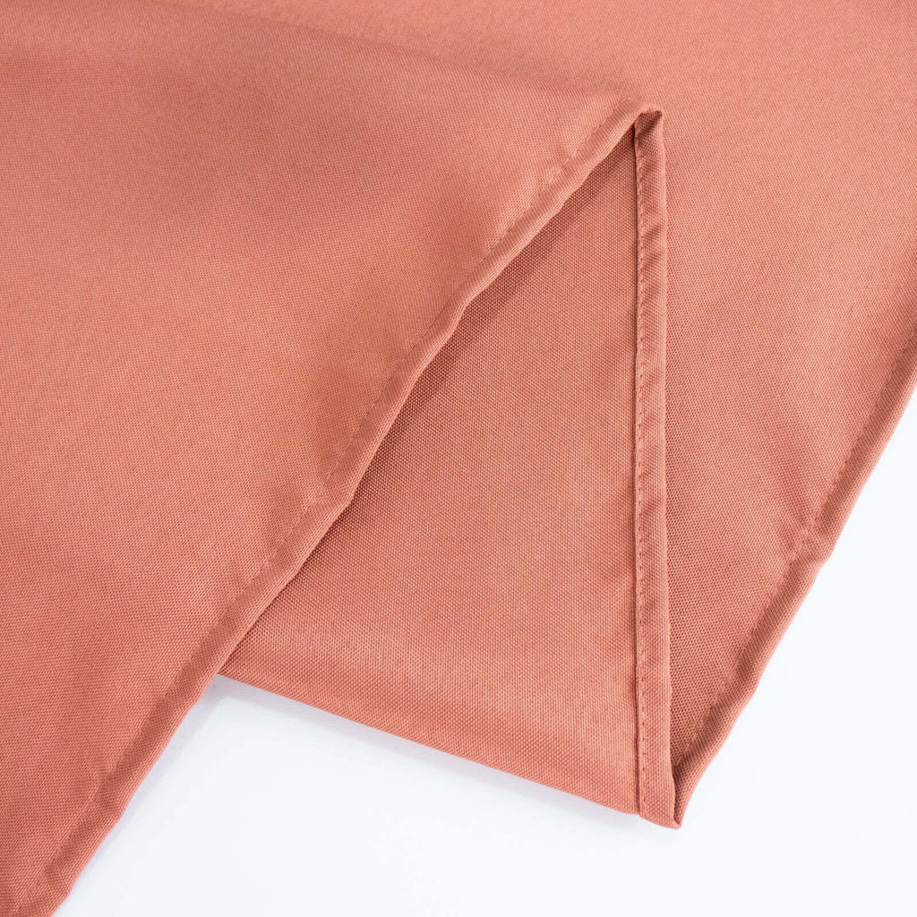 Premium Polyester 54"x54" Table Overlay Square Tablecloth Terracotta (Rust) - Stain and Wrinkle-Resistant 220GSM Table Topper