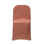 Stretch Spandex Chair Cover Terracotta (Rust) for Folding Chairs - Reusable & Wrinkle-Resistant 160GSM Fitted Slipcover