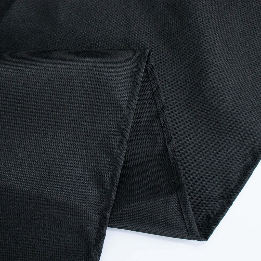 Premium Polyester 90"x90" Table Overlay Square Tablecloth Black 220GSM Wrinkle-Resistant Table Cover