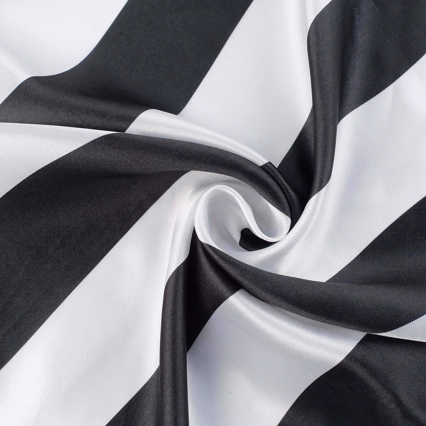 5 Pack Satin 20"x20" Napkins Black/White - Striped Reusable Dinner Napkins for Formal & Casual Dining