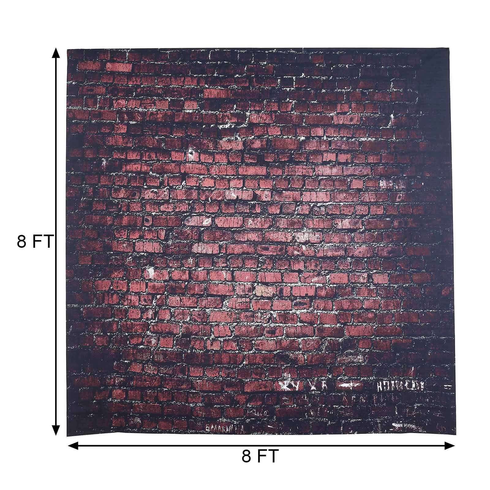 8ftx8ft Dark Red Vintage Brick Wall Vinyl Photo Shoot Backdrop