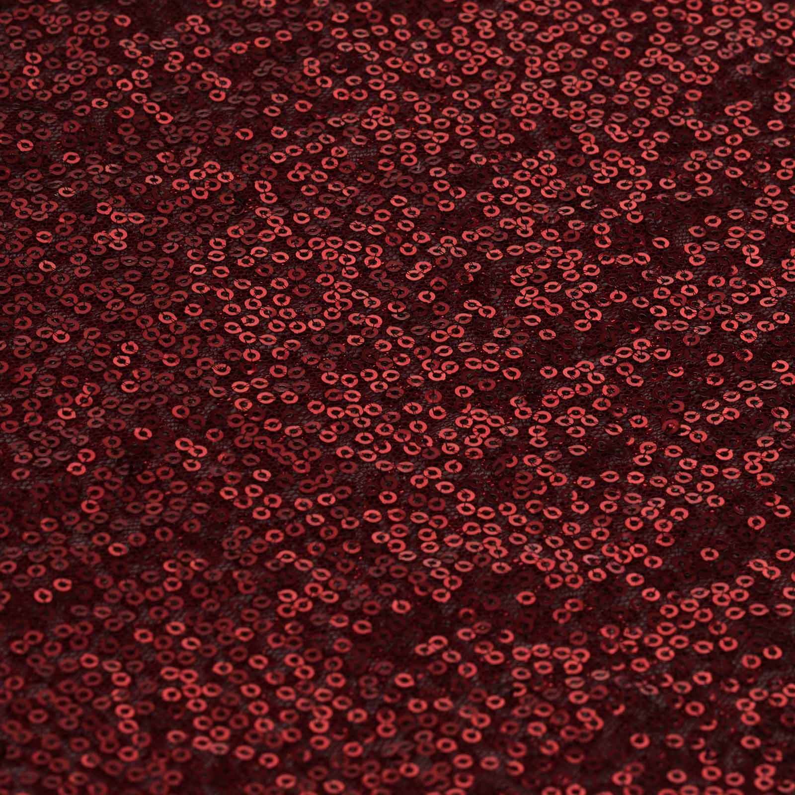 Sequin 12"x108" Table Runner Burgundy - Glittering Design