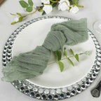 5 Pack Gauze Cheesecloth 24"x19" Napkins Dusty Sage Green Reusable Dinner Napkins