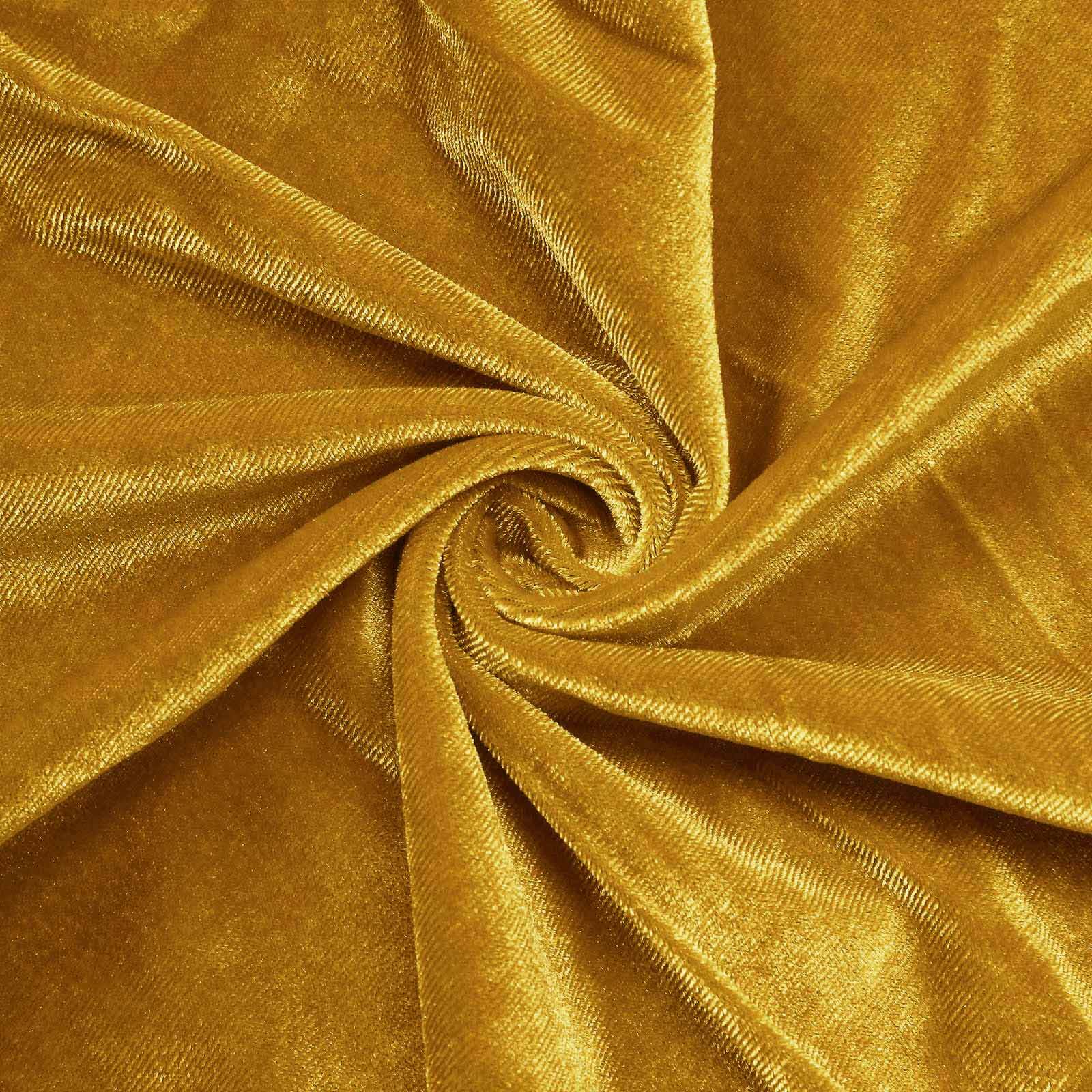 7.5ft Metallic Gold Soft Velvet Fitted Round Event Party Backdrop Cover