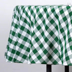 Polyester 90" Round Tablecloth White/Green - Checkered Buffalo Plaid Table Cover