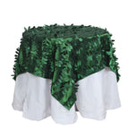 Taffeta 54"x54" Table Overlay Square Tablecloth Green 3D Leaf Petal Table Cover
