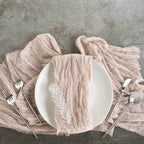 5 Pack Gauze Cheesecloth 24"x19" Napkins Nude Beige Reusable Dinner Napkins