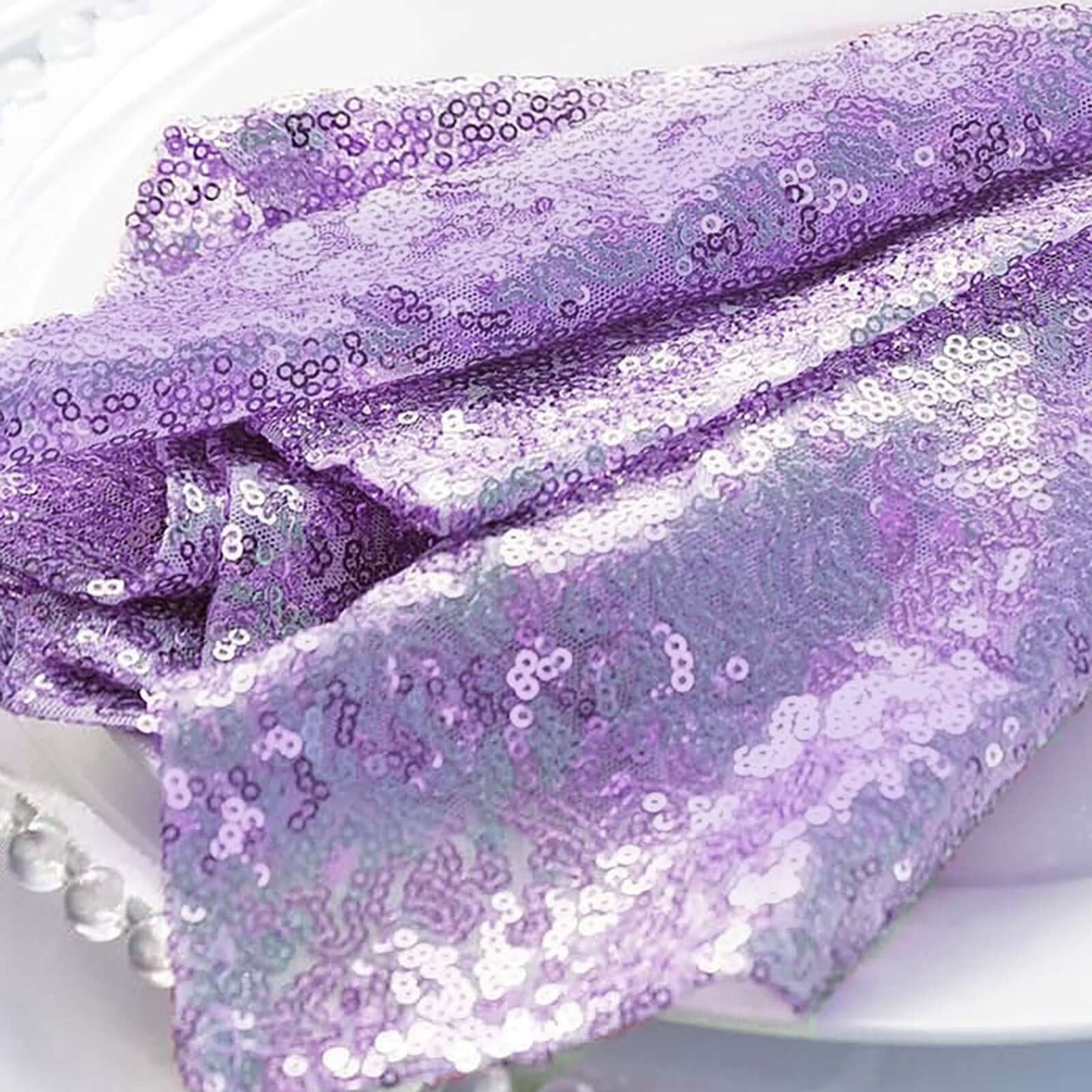 Sequin 20"x20" Napkin Lavender Lilac - Shimmering Dinner Napkin