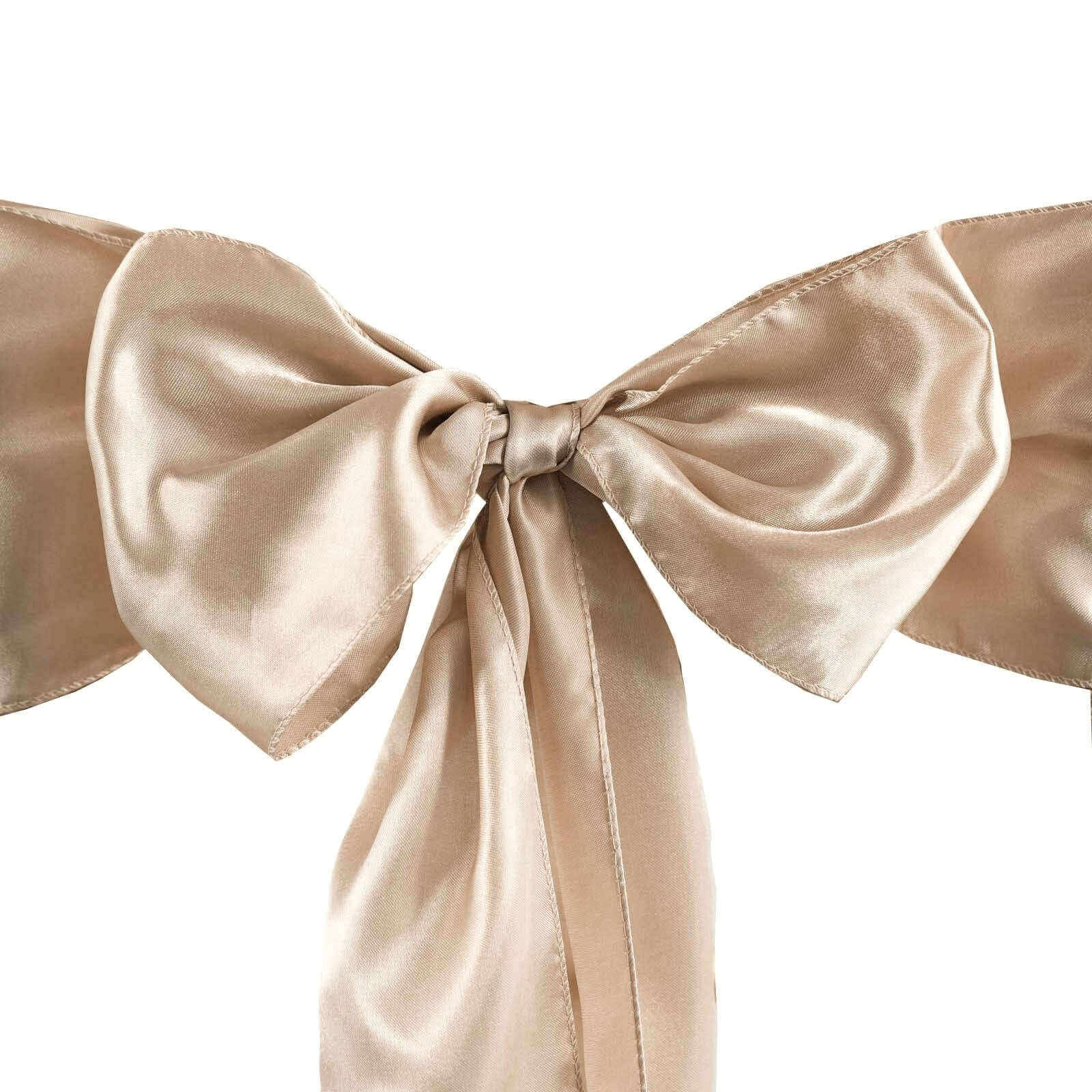 5 Pack Satin Chair Sashes Nude - Durable Chair Bows with Shiny Finish 6"x106"