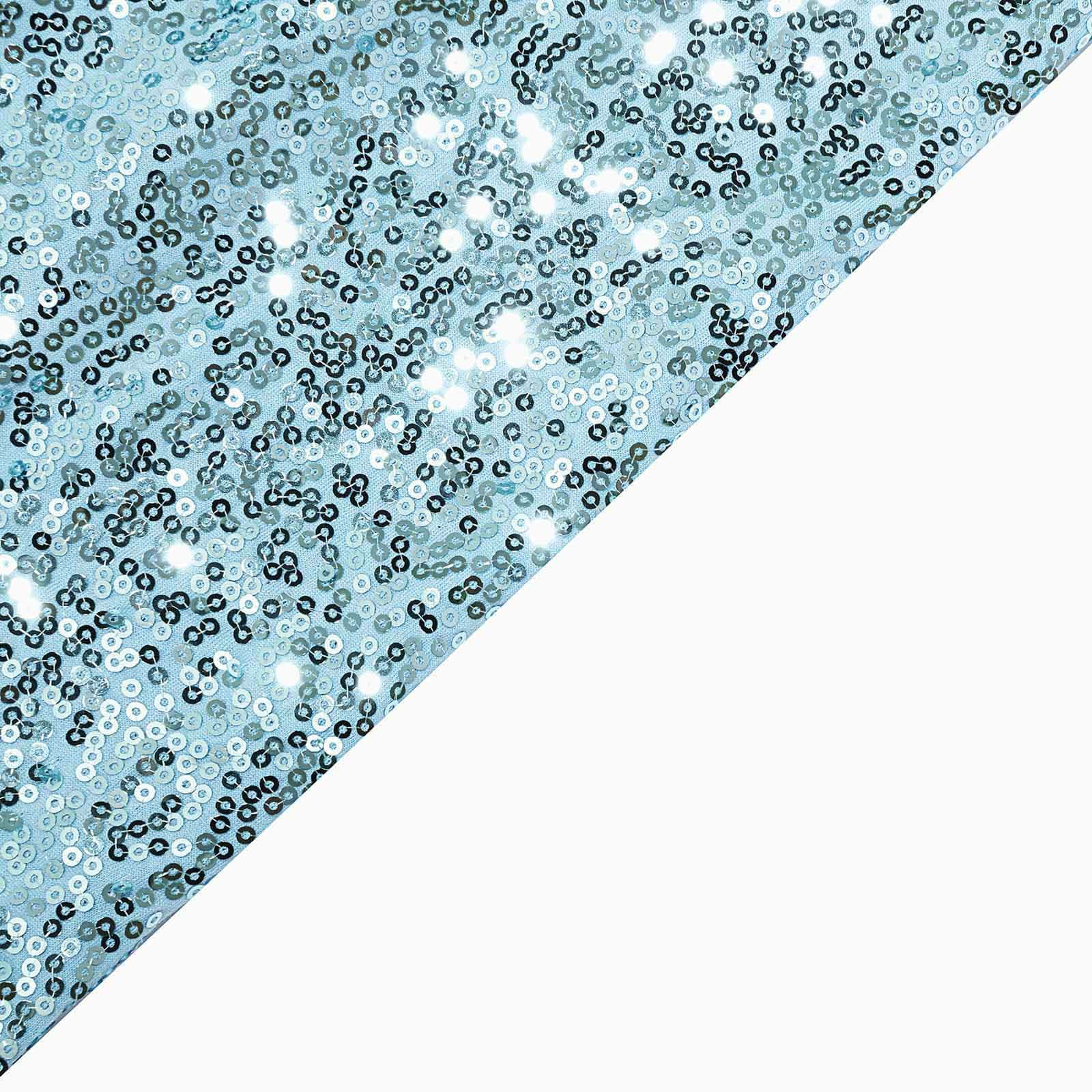 5 Pack Sequin Spandex Chair Sashes Light Blue - Stretch Chair Bands 6"x15"