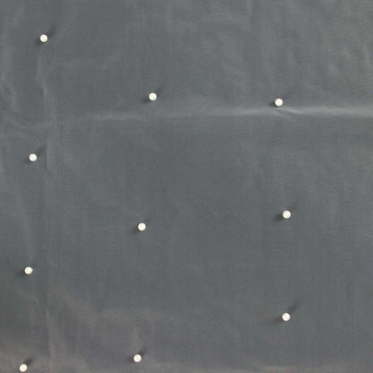 Sheer Tulle 48"x120" Table Runner White Pearl Embellished - Stylish Wedding & Event Table Linen