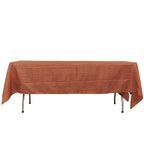 Taffeta 60"x102" Rectangle Tablecloth Terracotta (Rust) - Accordion Crinkle Table Cover