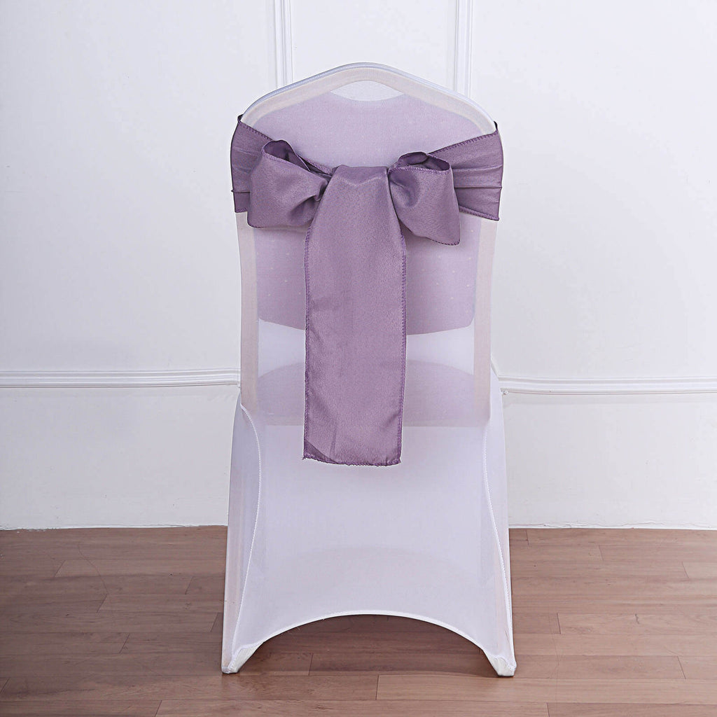 5 Pack Polyester Chair Sashes Violet Amethyst 6"x108"