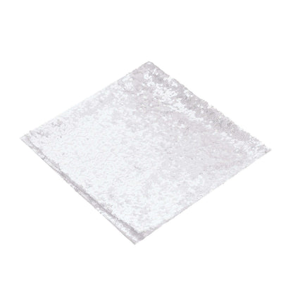 Sequin 20"x20" Napkin White - Shimmering Decorative Dinner Napkin for Weddings & Events