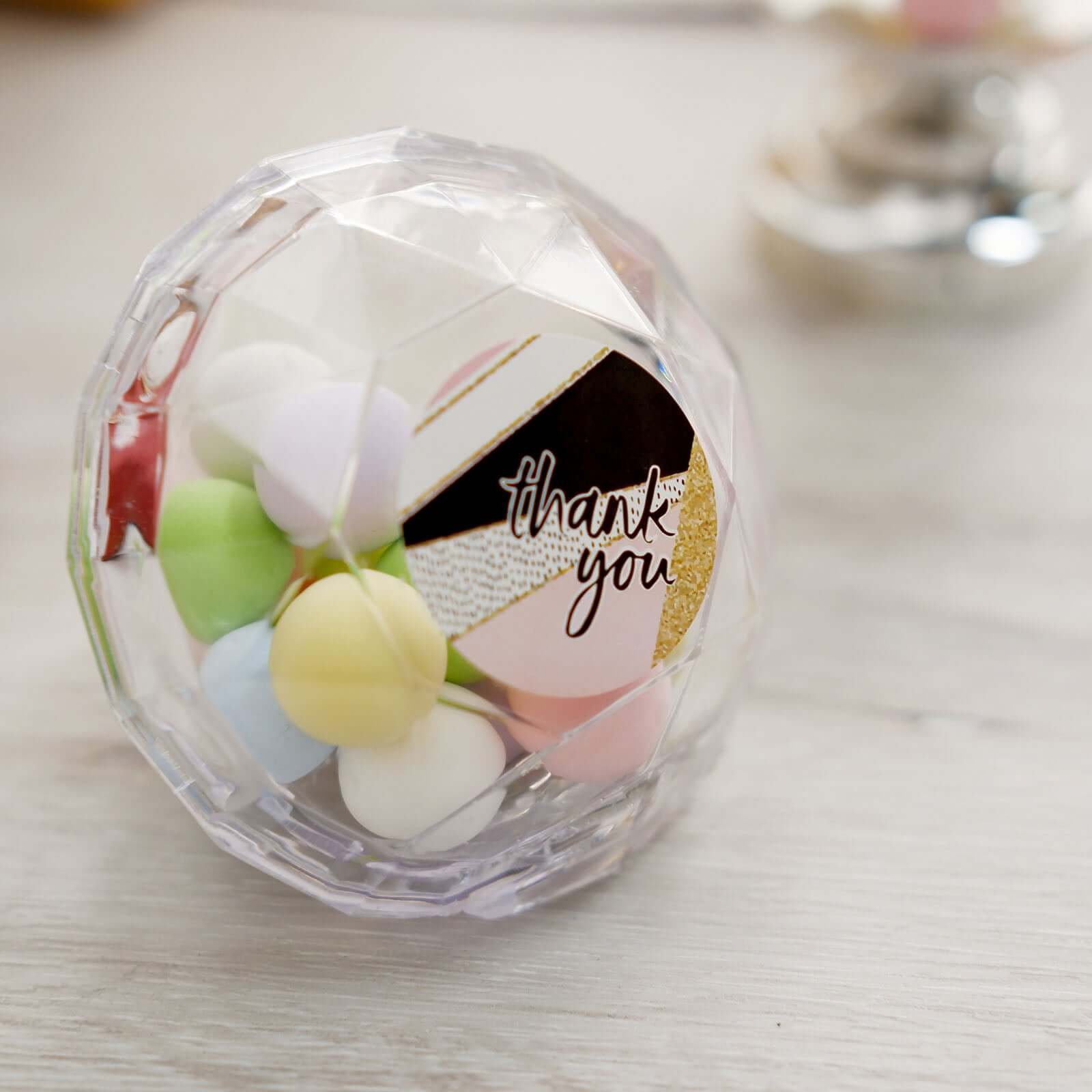 500Pcs 1.5" Thank You Black White Gold Pink Glam Stickers Roll, Labels For DIY Envelope Seal Assorted Geometric Design - Round