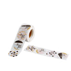 500Pcs 1.5" Thank You Black White Gold Pink Glam Stickers Roll, Labels For DIY Envelope Seal Assorted Geometric Design - Round